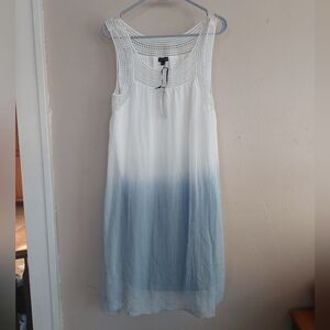NWT Coco + Carmen Women's L/XL White/Blue Ombre Dress